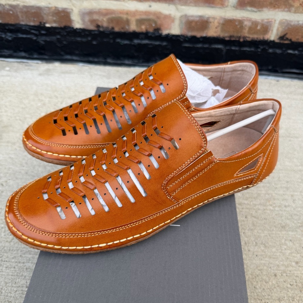 Stacy Adams Tan Leather Slip-On Loafers